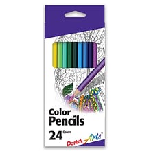 Pentel Arts Color Pencils, Assorted Colors, 24 Pack (CB8-24)