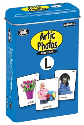 Super Duper Publications Articulation Photos Fun Deck, L Sounds, New Color Photos, Tin (AP03B)