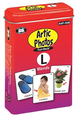 Super Duper Publications Articulation Photos Fun Deck, L Blends Sounds, New Color Photos, Tin (AP06B)