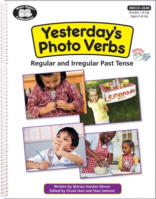 Super Duper Publications Yesterdays Photo Verbs Workbook, Printable CD, Spiral Bound (BKCD264B)