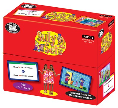 Super Duper Publications Illustrated Flash Cards, Minimal Pairs for Maximum Progress, Silly Sets 2, Box (CRD73)
