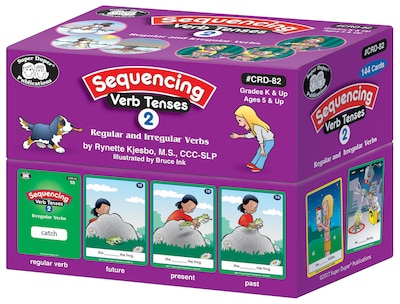 Super Duper Publications Flash Cards, Sequencing Verb Tenses, Set 2, Box (CRD82)