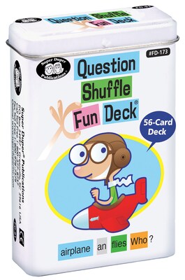 Super Duper Publications Flash Cards, Question Shuffle, Color Illustrations, Tin (FD173)