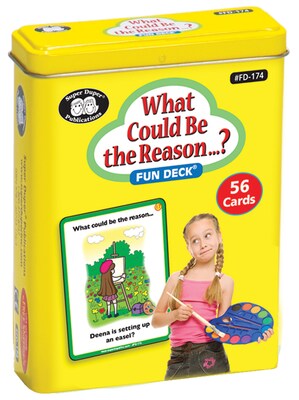 Super Duper Publications Flash Cards, What Could Be the Reason, Color Illustrations, Tin (FD174)