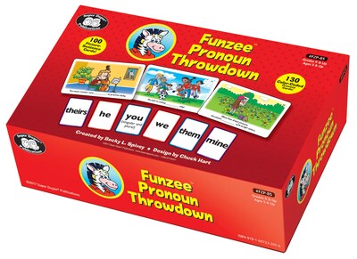 Super Duper Publications Flash Card Game, Pronoun Throwdown, Funzee, Box (FZP85)