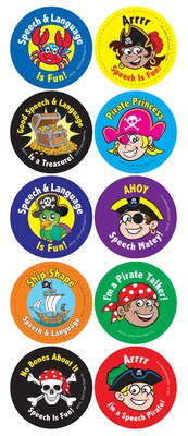 Super Duper Publications Speech Pirate Stickers, 100 Per Roll (ST55)
