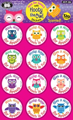 Super Duper Publications Owls Stickers, Scented, 120 Per Pack (ST86)