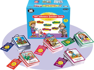 Super Duper Publications Ring Talkers, WH Inference Question Cards, Color Illustrations, Box (WHC99B)