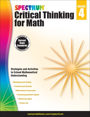 Spectrum Critical Thinking for Math, Grade 4 Paperback (705116)