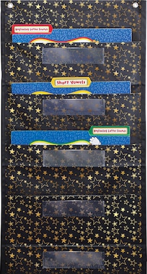 Carson-Dellosa Pocket Chart File Folder Storage: Gold Stars 1 Pocket Chart (158043)