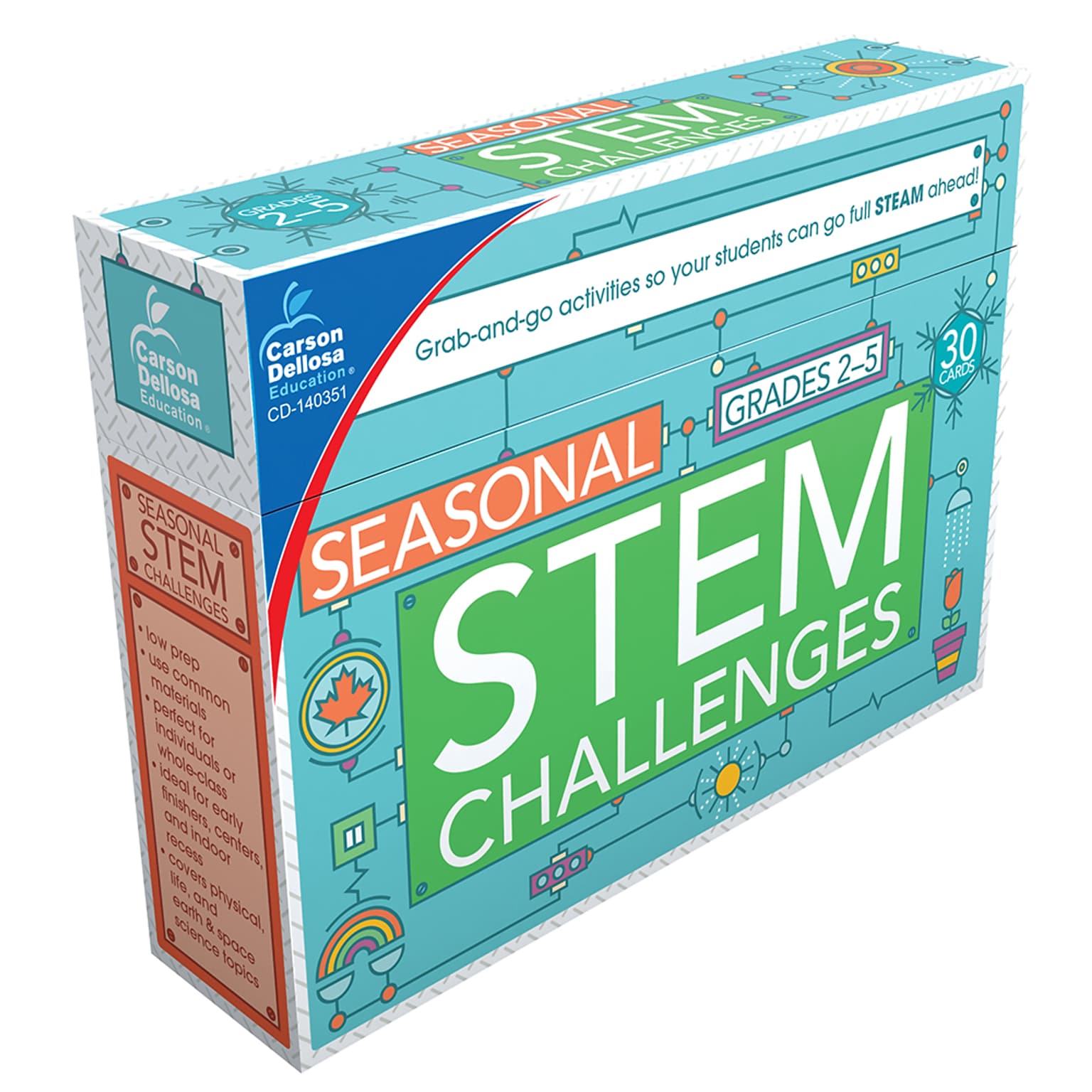 Carson-Dellosa Learning Cards Seasonal Stem Challenges Grades 2–5 33 Pieces (140351)