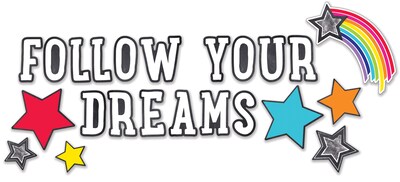 Schoolgirl Style Bulletin Board Set, Stars, Follow Your Dreams (110405)
