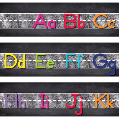 Schoolgirl Style Mini Bulletin Board Set, Stars Alphabet Line (110407)