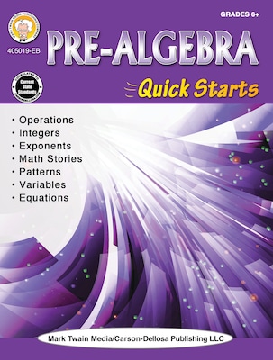 Mark Twain Pre-Algebra Quick Starts, Grades 6 - 12 Paperback (405019)
