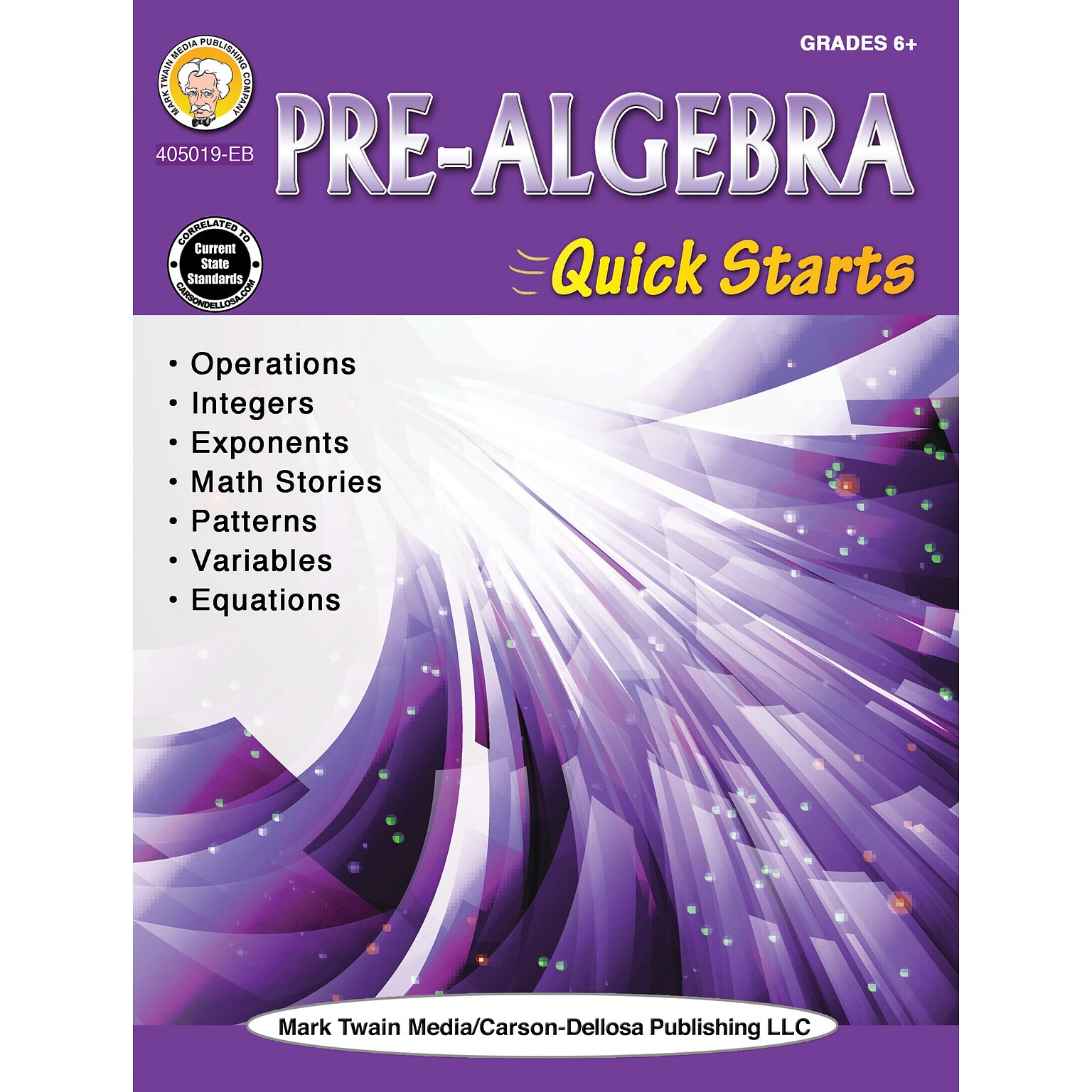 Mark Twain Pre-Algebra Quick Starts, Grades 6 - 12 Paperback (405019)