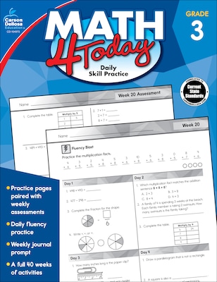 Carson-Dellosa Math 4 Today, Grade 3 Paperback (104973)