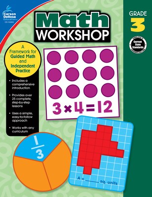 Carson-Dellosa Math Workshop, Grade 3 Paperback (104955)