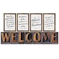 Schoolgirl Style Industrial Chic Bulletin Board Set, WELCOME and 4 Inspirational Posters (110401)