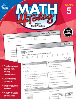 Carson-Dellosa Math 4 Today, Grade 5 Paperback (104975)
