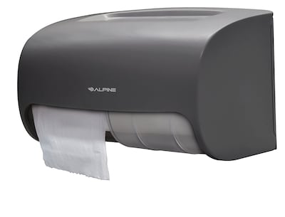 Alpine Industries Dual Roll Toilet Paper Dispenser, Gray (ALP452-GRY)