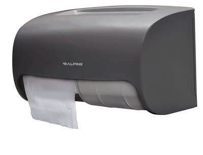 Alpine Industries Dual Roll Toilet Paper Dispenser, Gray (ALP452-GRY)