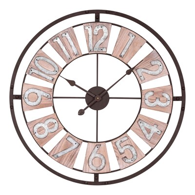 La Crosse Clock 27.5 Inch Industrial Decorative Round Quartz Wall Clock (404-4070)