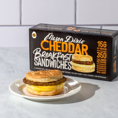 Mason Dixie Cheddar Breakfast Sandwich, 9.3oz, 5/Box (307-00387)