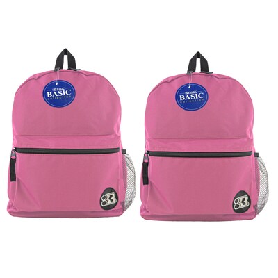 BAZIC Products® Basic Backpack 16 Fuchsia, Pack of 2 (BAZ1036-2)