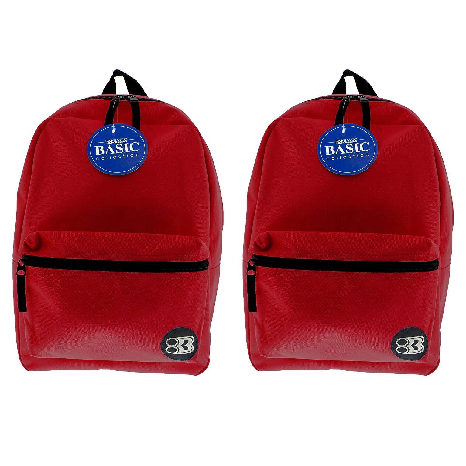 BAZIC Products® Basic Backpack 16 Burgundy, Pack of 2 (BAZ1039-2)