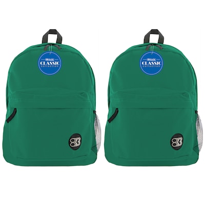 BAZIC Products Classic Backpack, Green, Pack of 2 (BAZ1053-2)