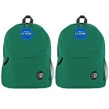 BAZIC Products Classic Backpack, Green, Pack of 2 (BAZ1053-2)