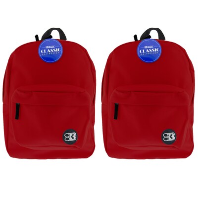 BAZIC Products® Classic Backpack 17 Burgundy, Pack of 2 (BAZ1059-2)
