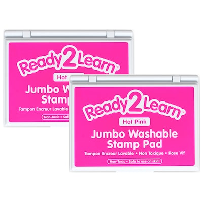 Ready2Learn Jumbo Washable Stamp Pad, Hot Pink, 6.2L x 4.1W, Pack of 2 (CE-10034-2)