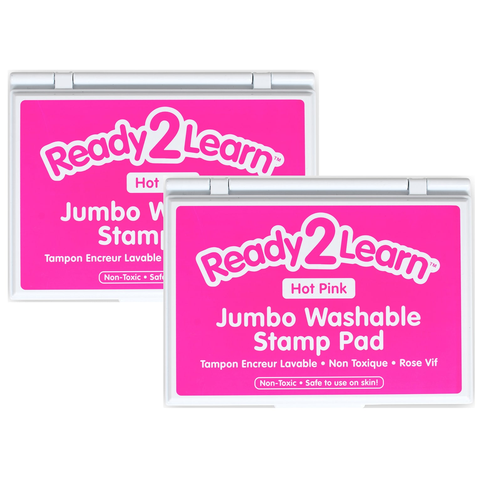 Ready2Learn Jumbo Washable Stamp Pad, Hot Pink, 6.2L x 4.1W, Pack of 2 (CE-10034-2)