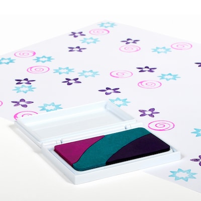 Ready2Learn Washable Stamp Pad 3-in-1, Electric, Pink, Purple & Turquoise, Pack of 3 (CE-10050-3)