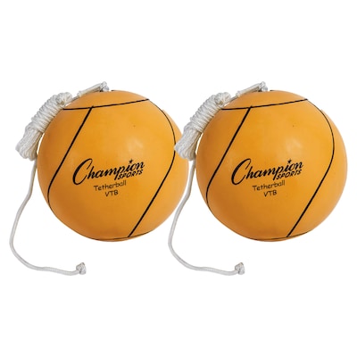 Champion Sports Tether Ball, Optic Yellow, Pack of 2 (CHSVTB-2)