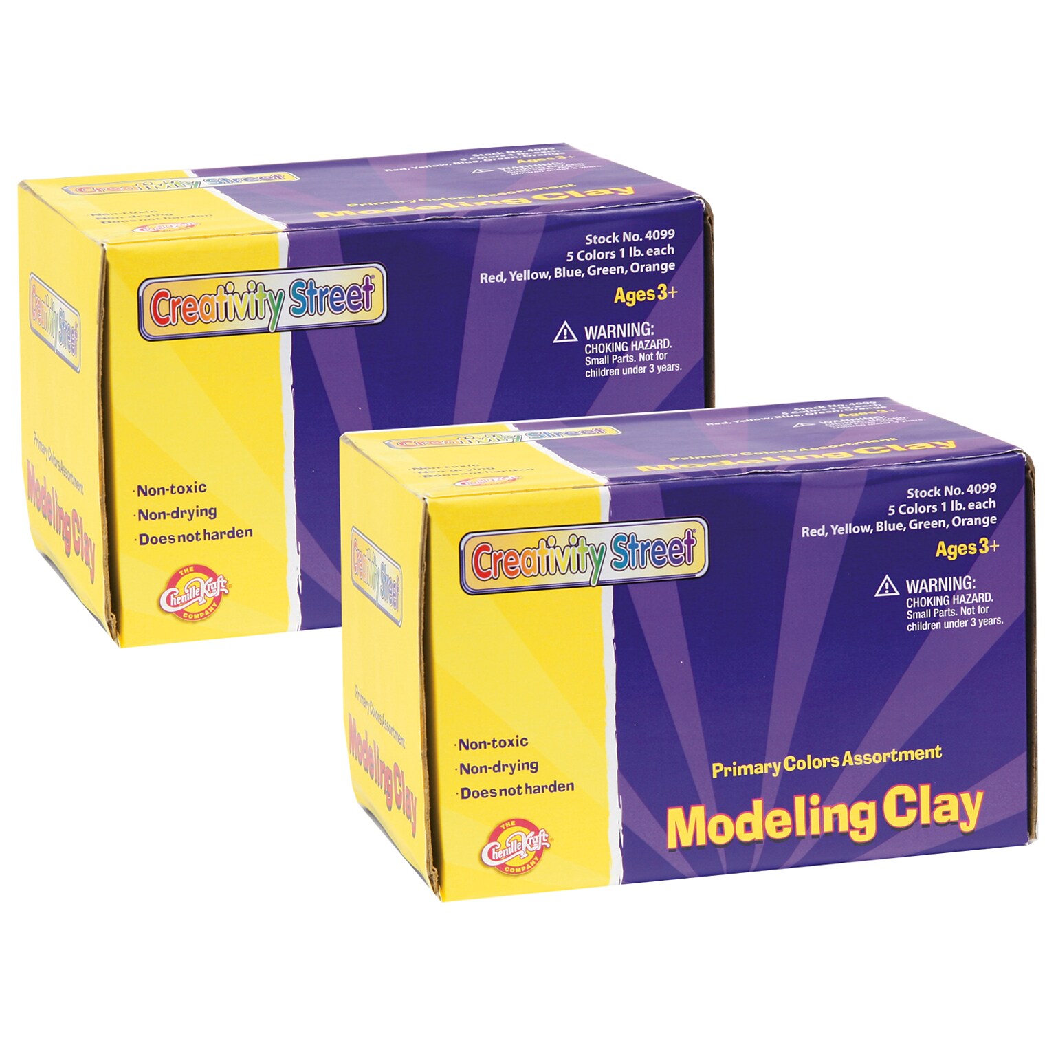 Creativity Street Modeling Clay, 5 Primary Color Assortment, 5 sticks/5 lbs. Per Set, 2 Sets (CK-4099-2)