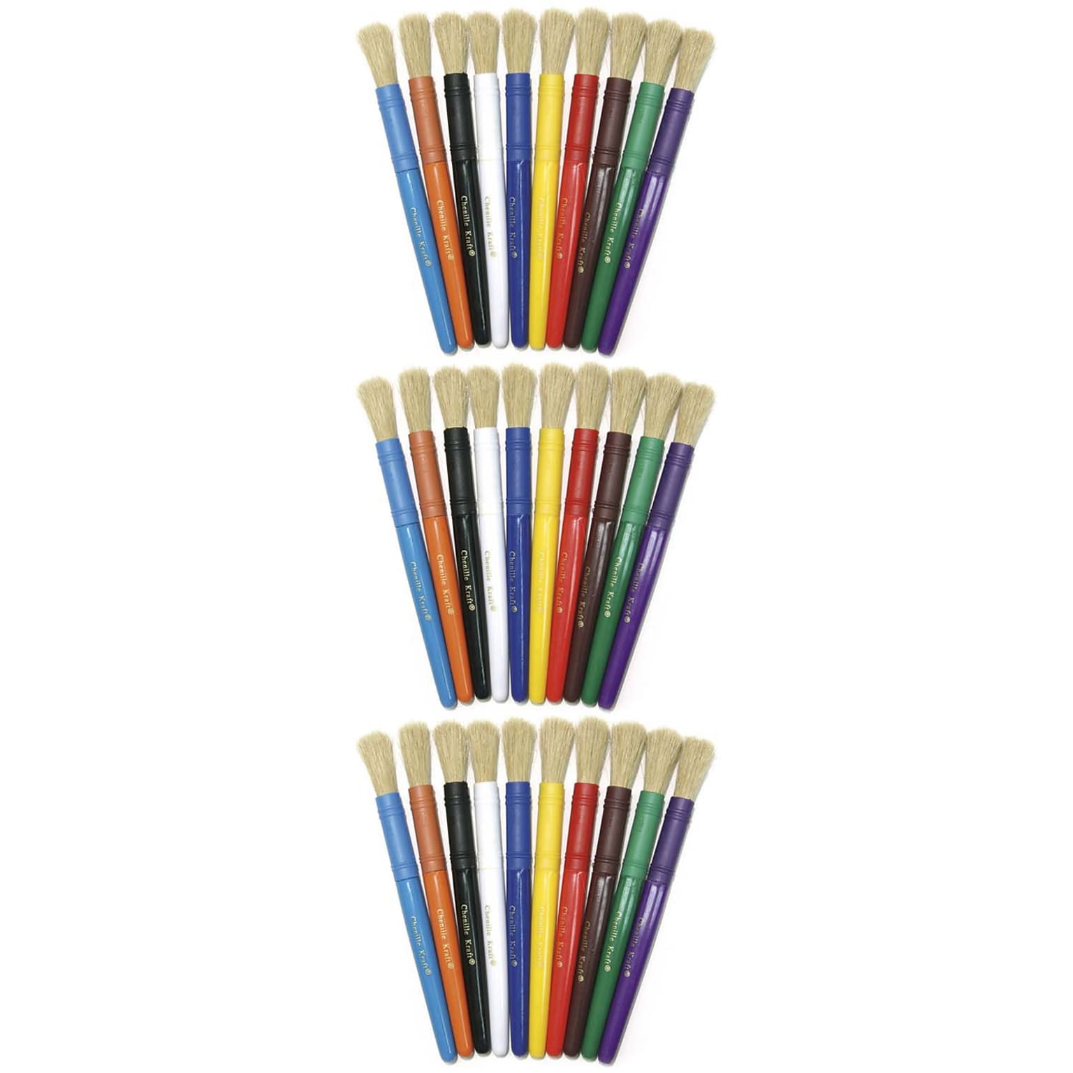 Creativity Street Colossal Brushes, Assorted Colors, 10 Per Pack, 3 Packs (CK-5900-3)