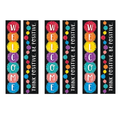 Creative Teaching Press Pom-Poms Welcome Banner (2-sided), Pack of 3 (CTP8670-3)