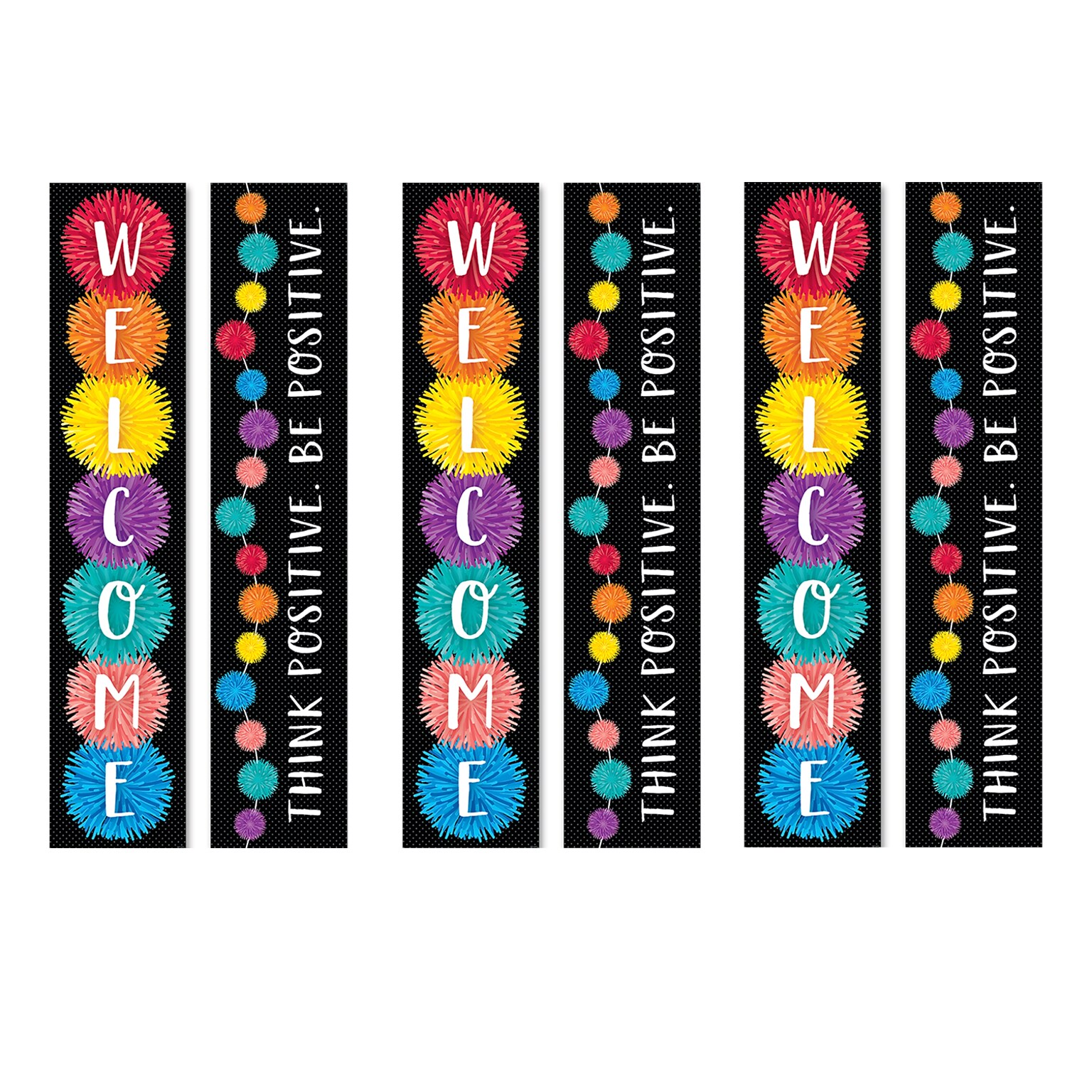 Creative Teaching Press Pom-Poms Welcome Banner (2-sided), Pack of 3 (CTP8670-3)