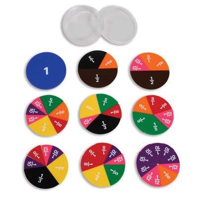 edxeducation Fraction Circles, 9 Values & Colors, 51 Per Set, 3 Sets (CTU19035-3)