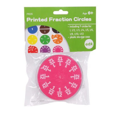 edxeducation Fraction Circles, 9 Values & Colors, 51 Per Set, 3 Sets (CTU19035-3)