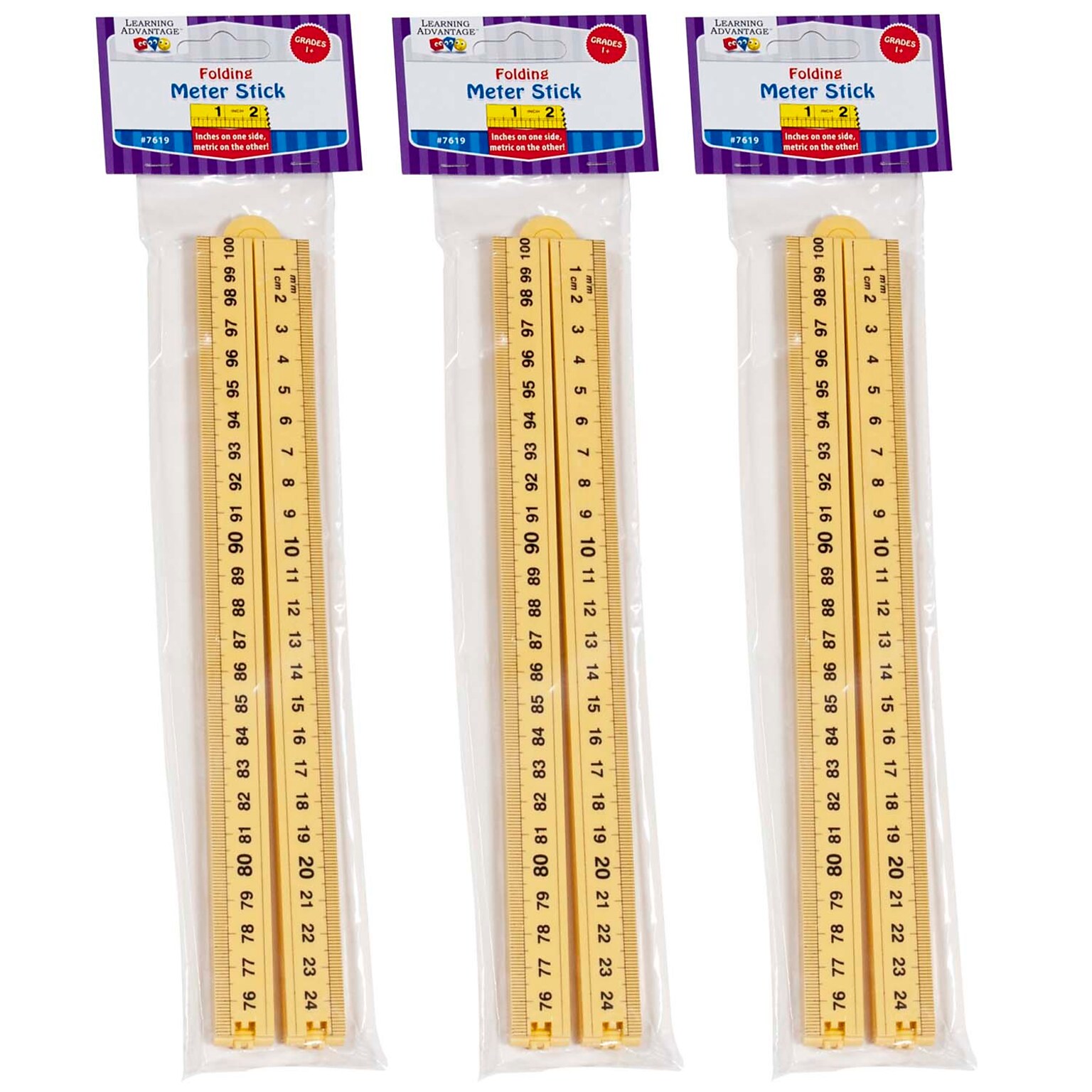 Learning Advantage Folding Meter Stick, Pack of 3 (CTU7619-3)