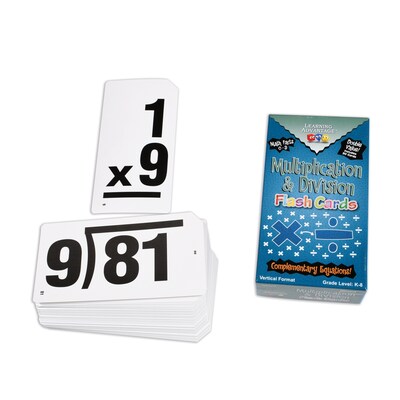 Learning Advantage Double-Value Vertical Flash Cards - Multiplication & Division Set - 90 Per Pack, 2 Packs (CTU8661-2)
