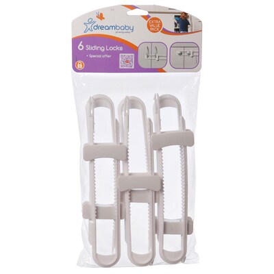 Dreambaby Cabinet Sliding Locks, 6 Per Pack, 2 Packs (DB-L715-2)