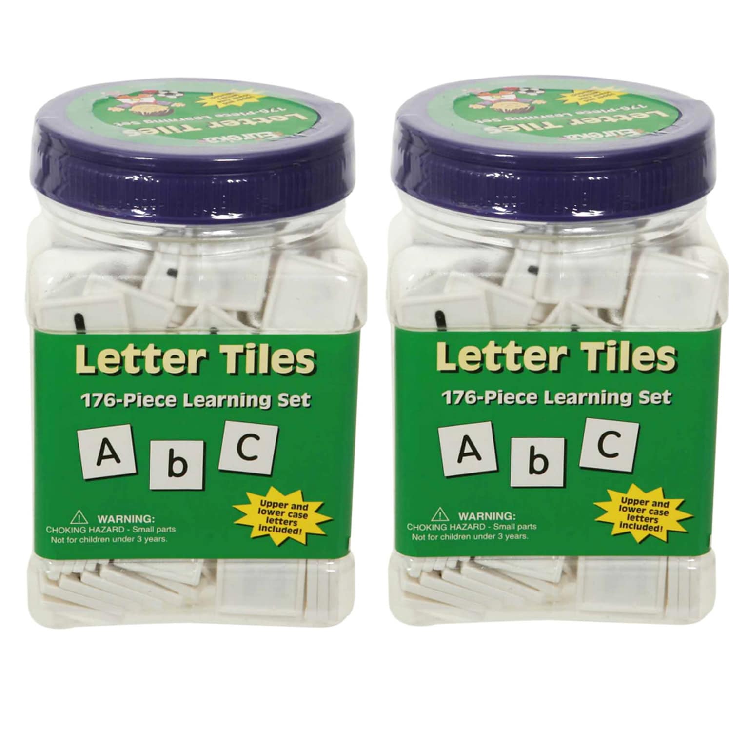 Eureka Tub of Letter Tiles, 176 Per Pack, 2 Packs (EU-867410-2)