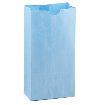 Hygloss Gusseted Paper Bags, #6 (6" x 3.5" x 11"), Blue, 50 Per Pack, 2 Packs (HYG66509-2)