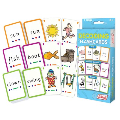 Junior Learning Decoding Flashcards, 3 Sets Per Pack, 3 Packs (JRL211-3)
