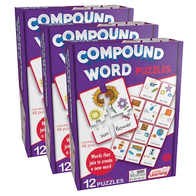 Junior Learning Compound Puzzles, 12 Per Set, 3 Sets (JRL244-3)