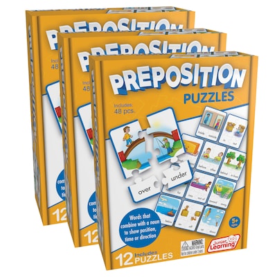 Junior Learning Preposition Puzzles, 12 Per Set, 3 Sets (JRL245-3)